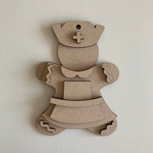 10cm Nurse Gingerbread Character