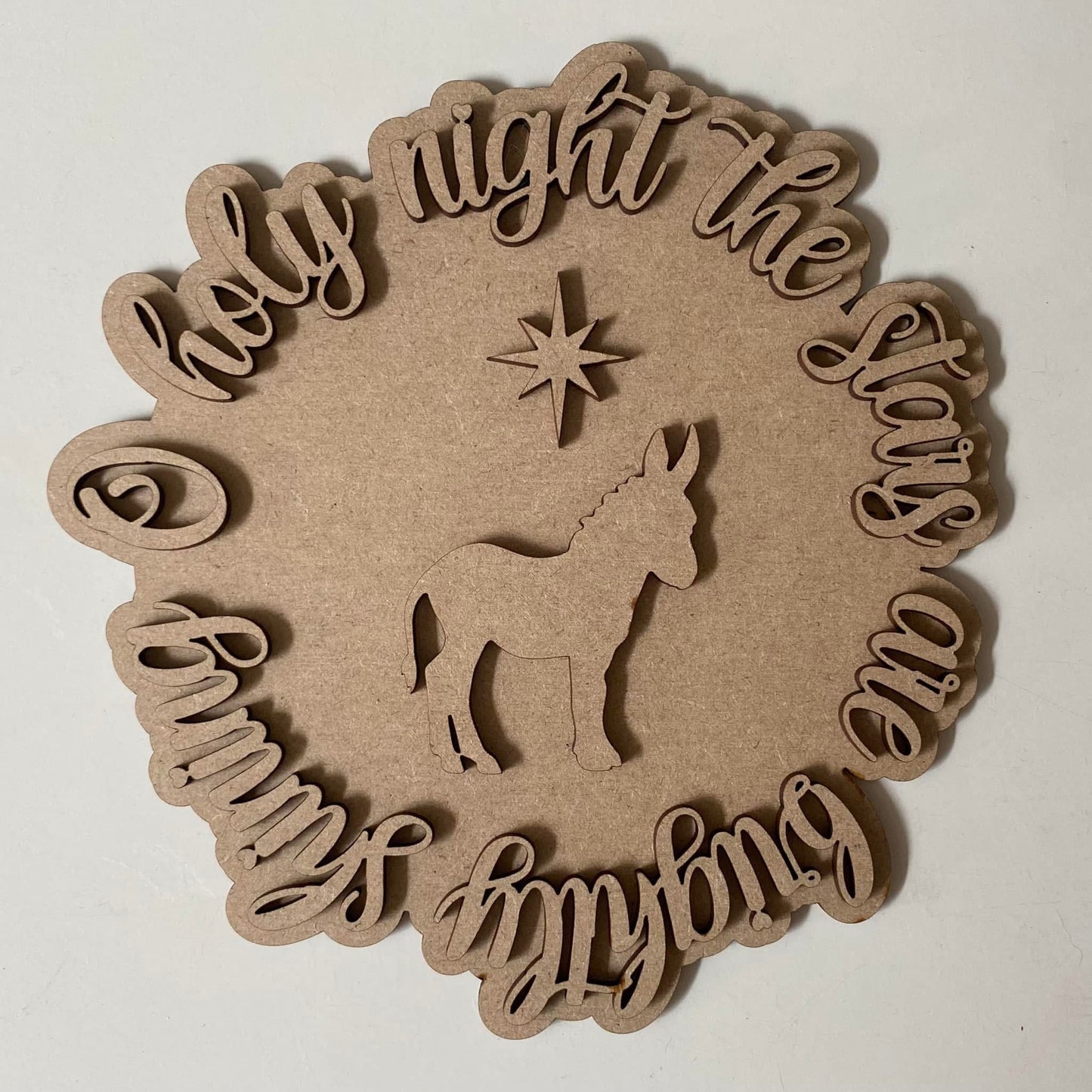 20cm O Holy Night Donkey Sign
