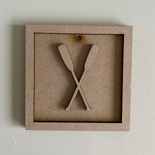 9cm Crossed Oars Mini Frame