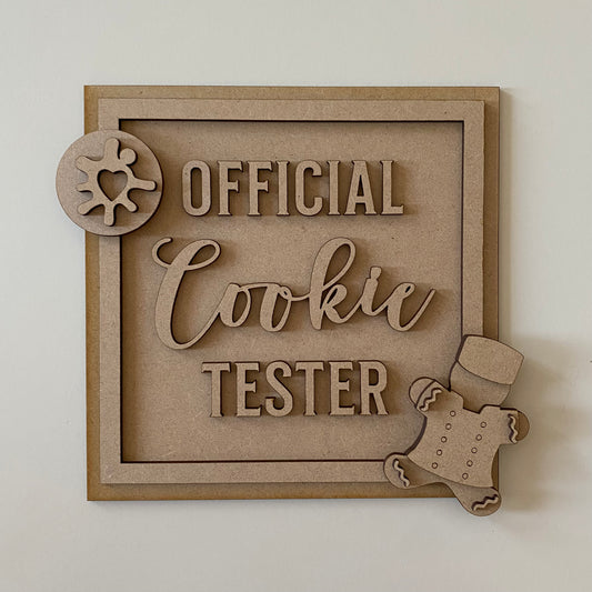19cm Official Cookie Tester Sign