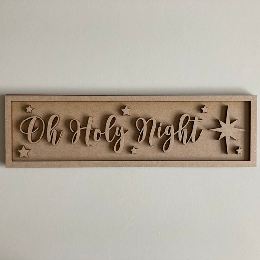 30cm Oh Holy Night Rectangle Sign
