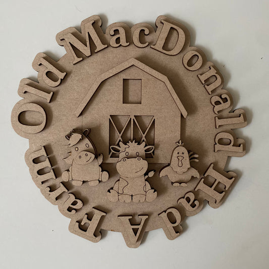 20cm Old MacDonald Had A Farm Sign
