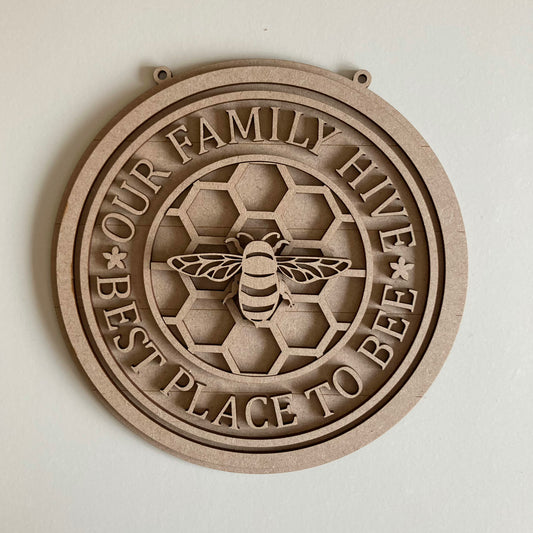 20cm Our Family Hive Sign