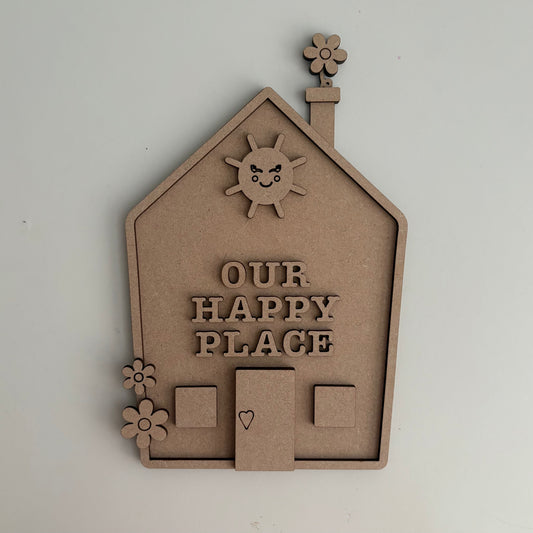 23cm Our Happy Place House Sign