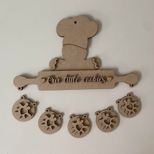 25cm Our Little Cookies - Gingerbread Round Jam Biscuit Bunting