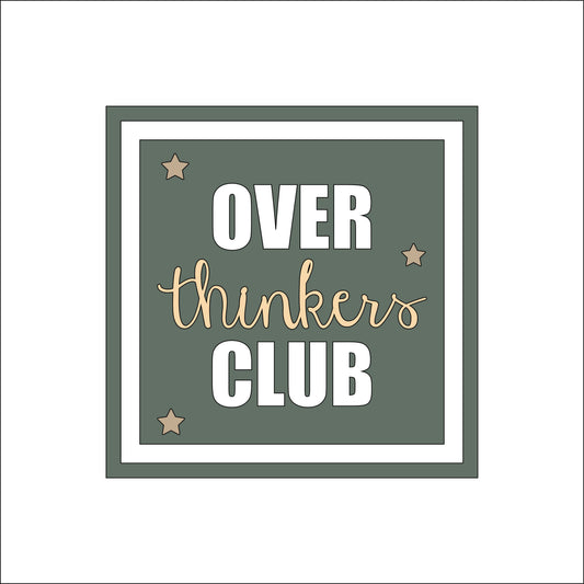 19cm Over Thinkers Club Sign