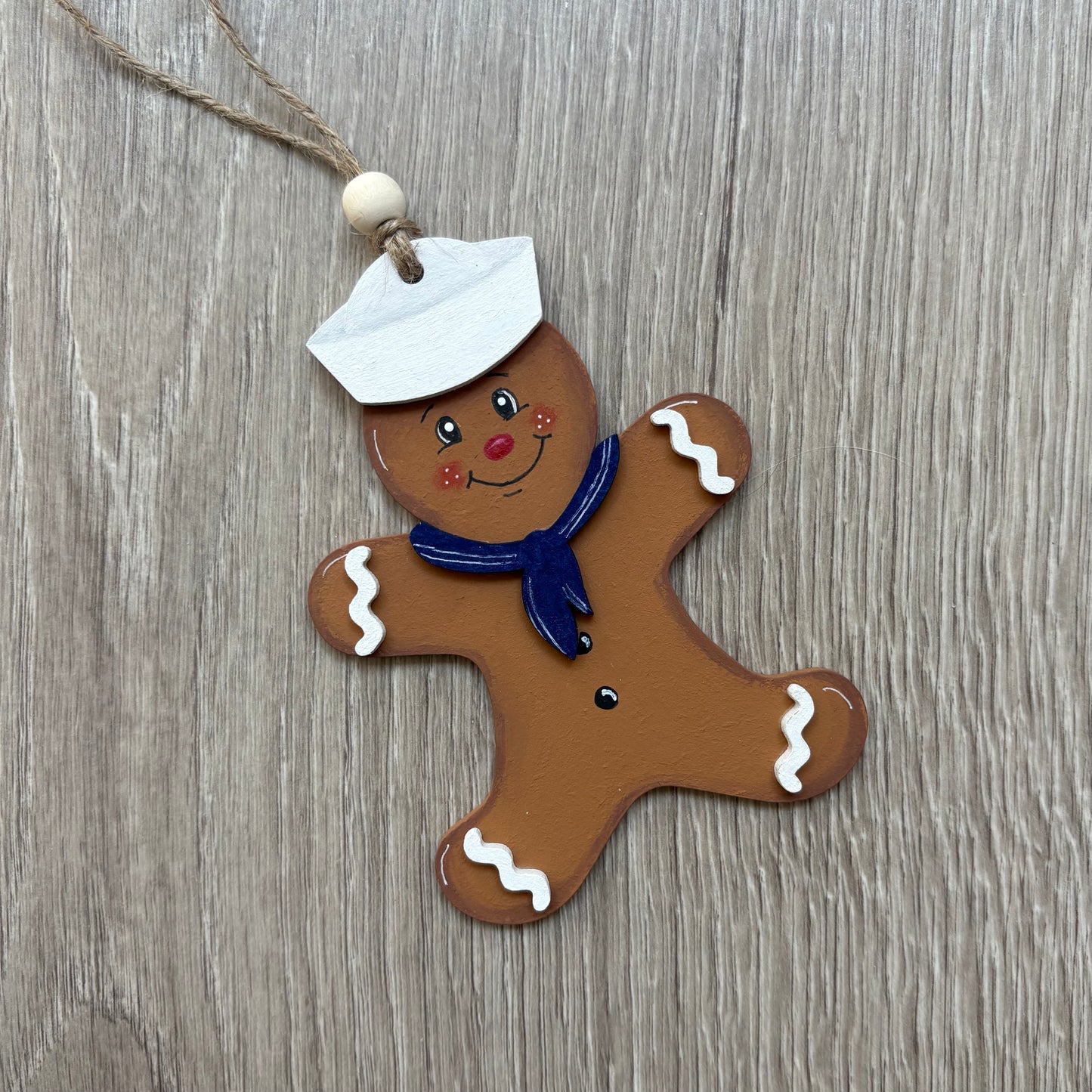 10cm Painted Gingerbread Sailor Decoration