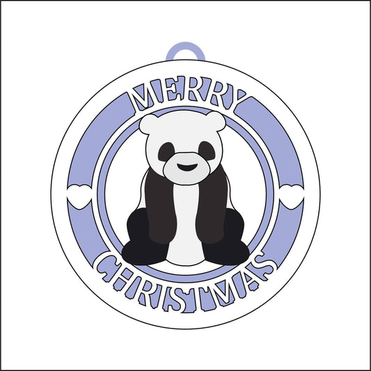 10cm Merry Christmas Panda Bauble