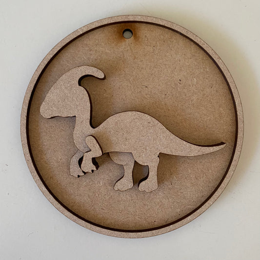 10cm Parasaurolophus Dinosaur Round Bauble