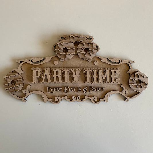 30cm Party Time Fancy Sign