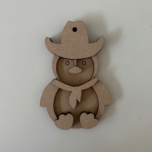10cm Penguin Cowboy Decoration