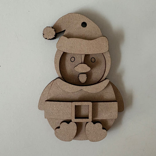 10cm Penguin Santa Decoration