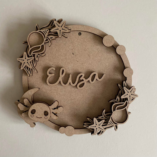 15cm Personalised Axolotl Wreath