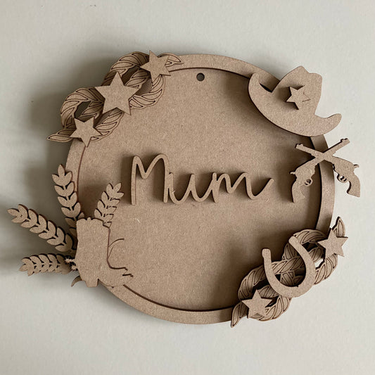 15cm Personalised Cowboy Wreath