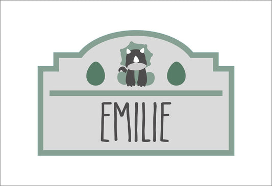 30cm Dinosaur & Eggs Personalised Door Sign
