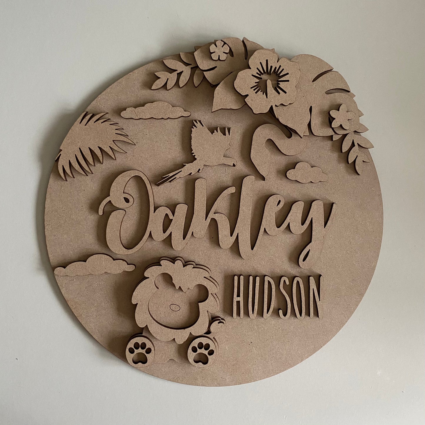 25cm Jungle Personalised Sign