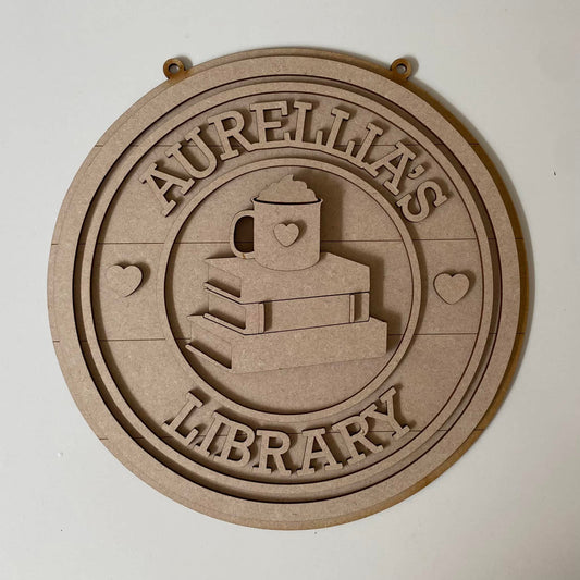 20cm Personalised Library Sign