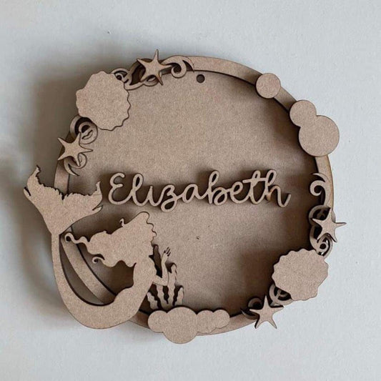 15cm Personalised Mermaid Wreath