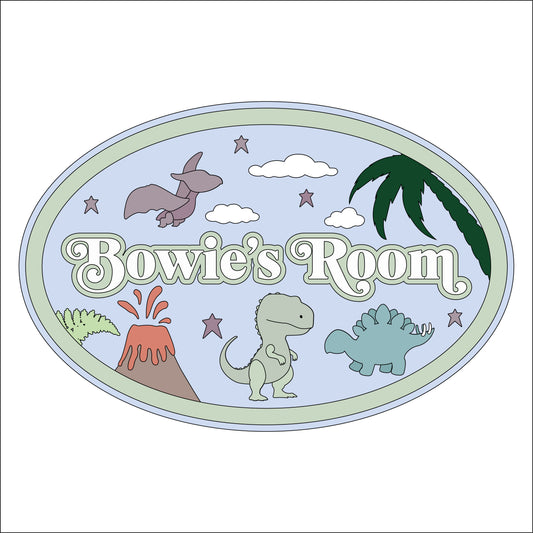 30cm Personalised Oval Dinosaur Sign