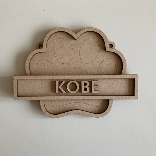 13cm Personalised Dog Paw Decoration