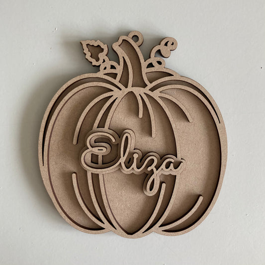 12.5cm Personalised Pumpkin Decoration
