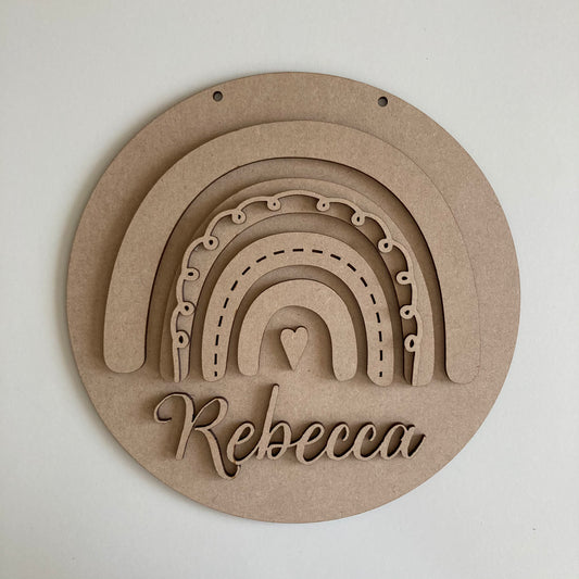 20cm Rainbow Personalised Sign