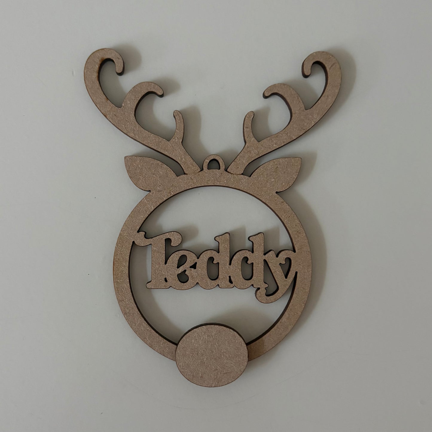 12.5cm Personalised Reindeer Antler Bauble