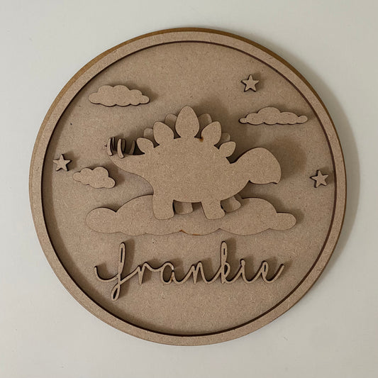 20cm Personalised Dinosaur Stegosaurus Sign