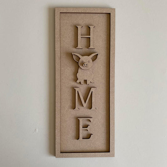 30cm Home Pig Rectangle Sign