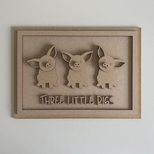 25cm The Three Little Pigs Sign