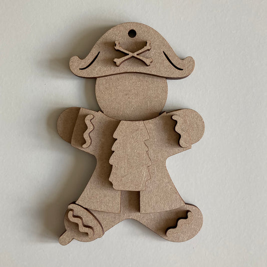 10cm Pirate Peg Leg Gingerbread Character