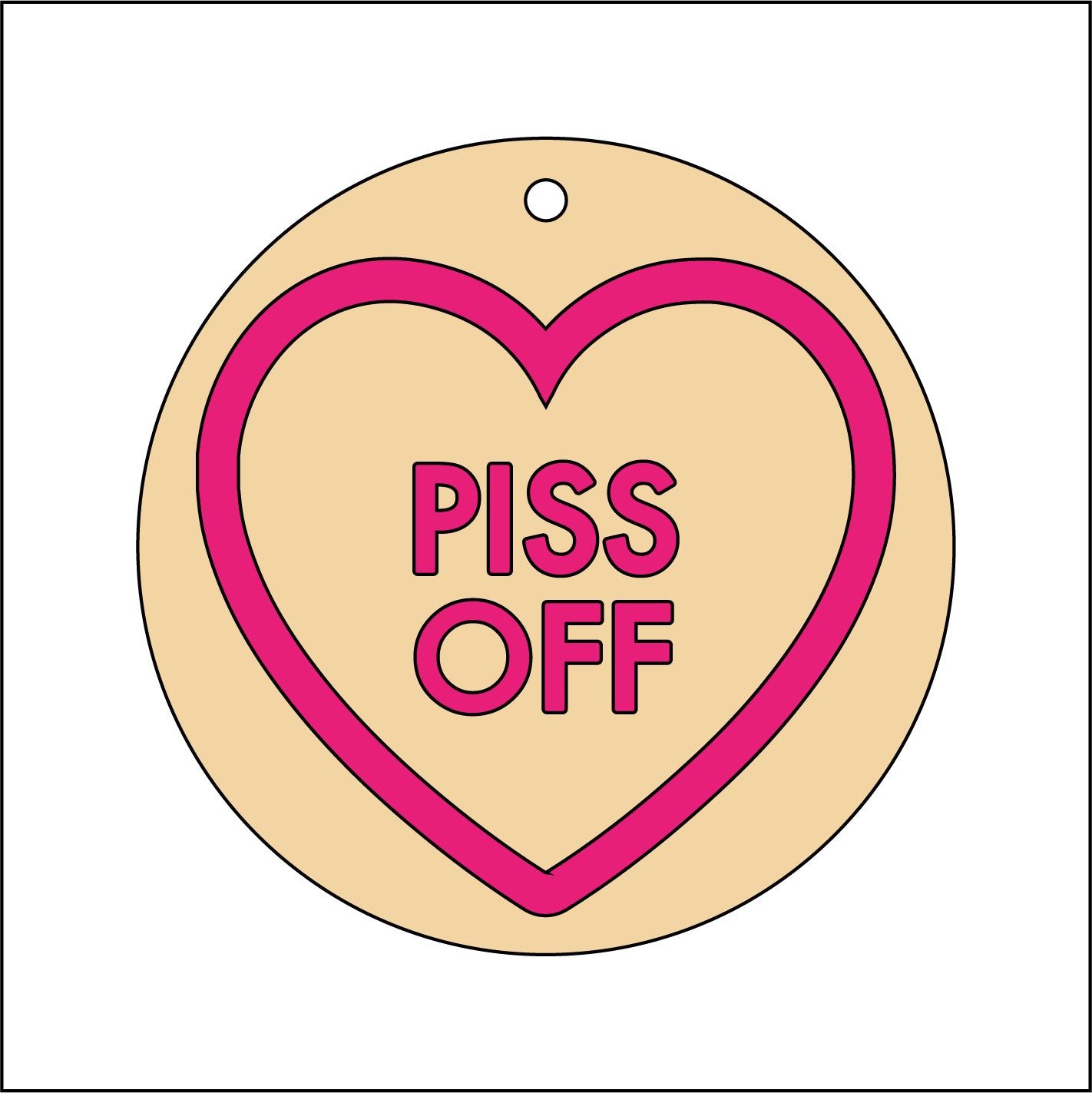 9cm Offensive Love Heart Decoration