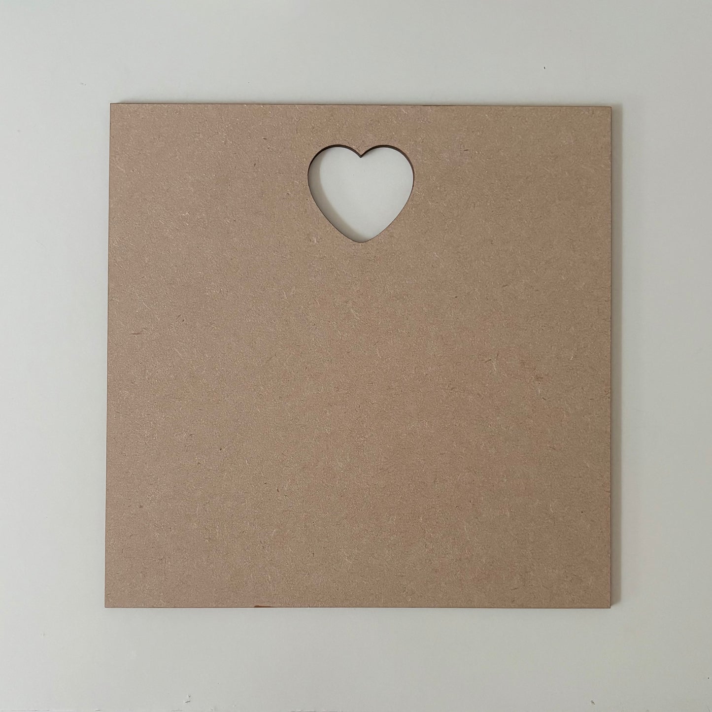 19cm Plain Square Plaque With Heart Cut Out