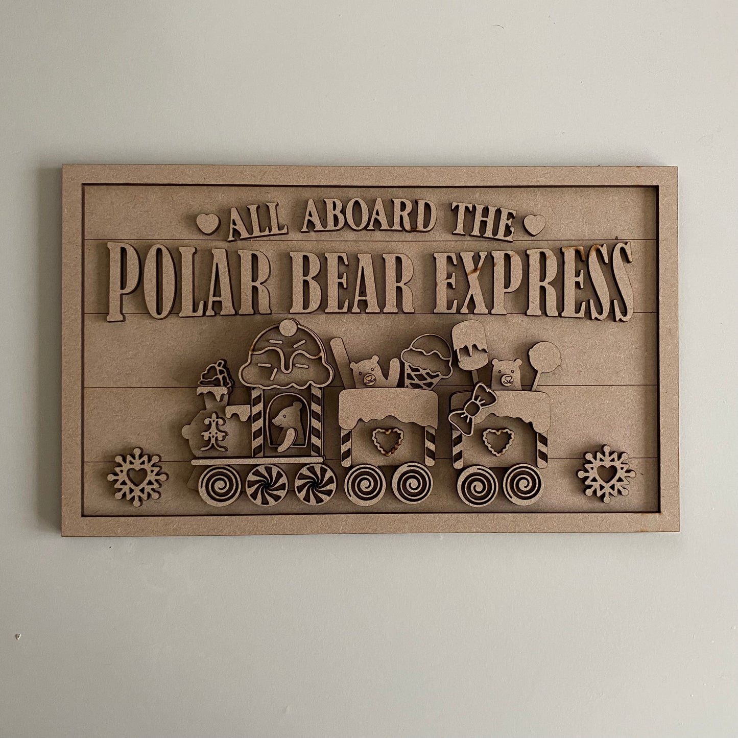 30cm All Aboard The Polar Bear Express Sign
