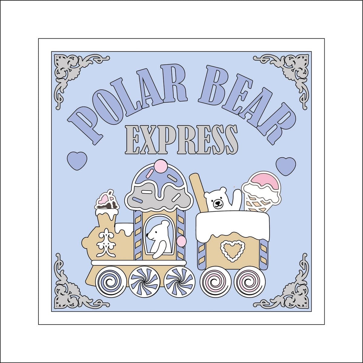 19cm All Aboard The Polar Bear Express Sign