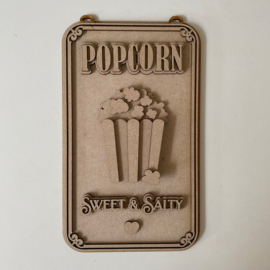 25cm Popcorn Sign