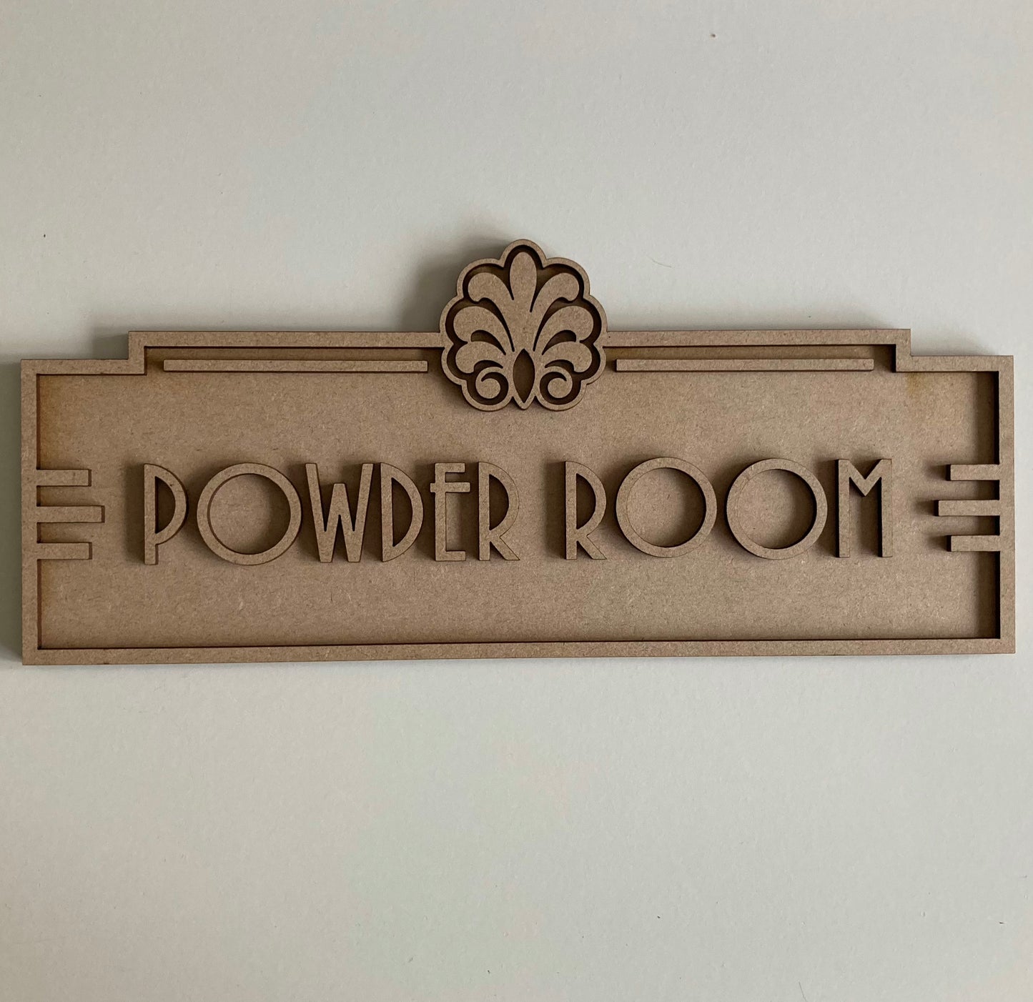 30cm Art Deco Powder Room Sign