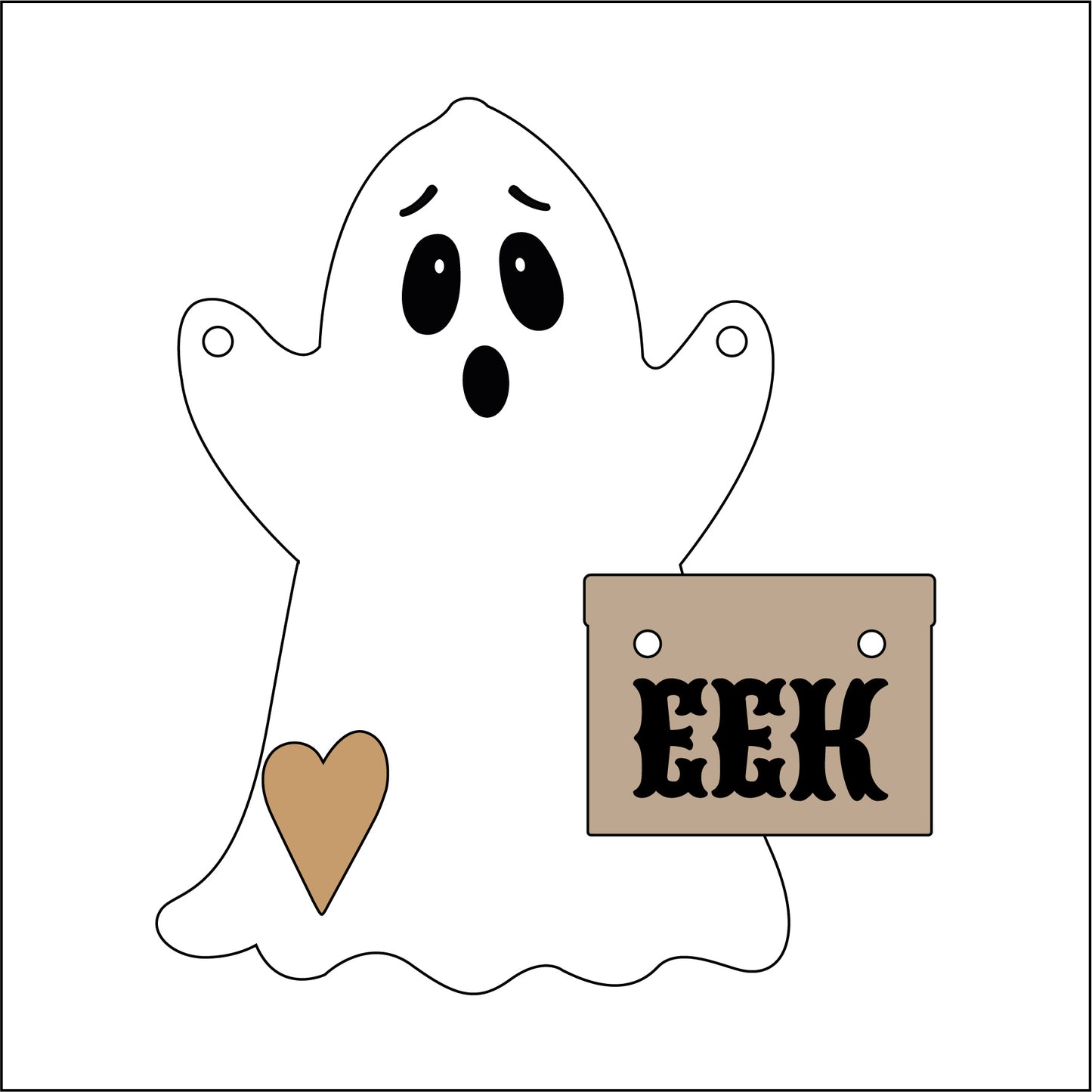 12.5cm Primitive Ghost With Eek Sign Decoration