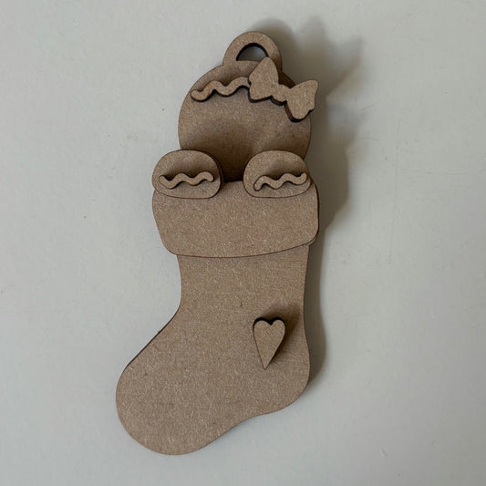 10cm Gingerbread Girl In Stocking Decoration