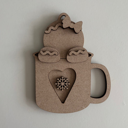 12cm Primitive Gingerbread Lady In A Mug Decoration