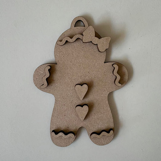 10cm Primitive Gingerbread Girl Decoration