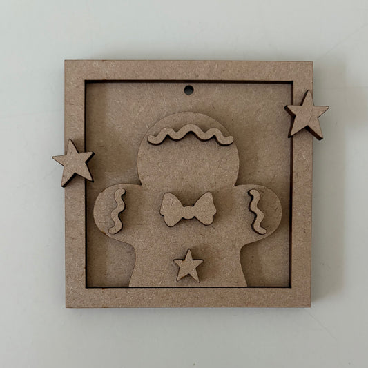 9cm Primitive Gingerbread Man Mini Frame