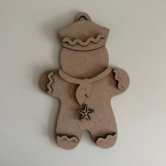 12cm Primitive Gingerbread Sailor Decoration