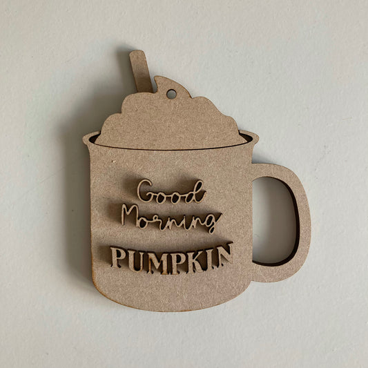 12cm Good Morning Pumpkin Mug Decoration
