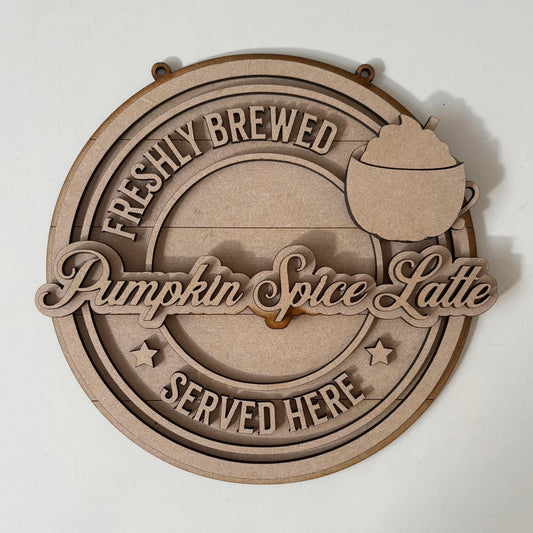 20cm Pumpkin Spice Latte Sign