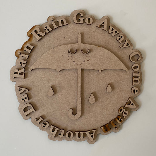 20cm Rain Rain Go Away Sign