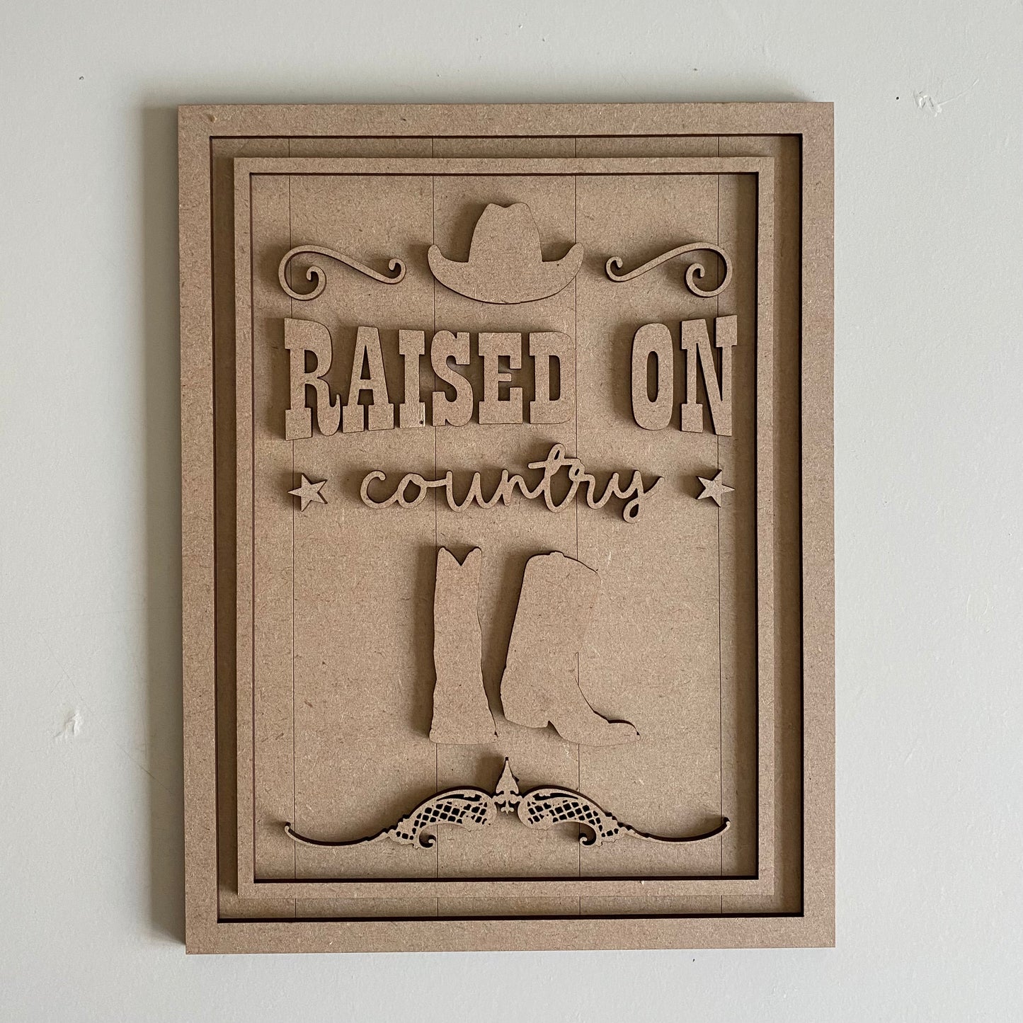 28.5cm Raised On Country Sign