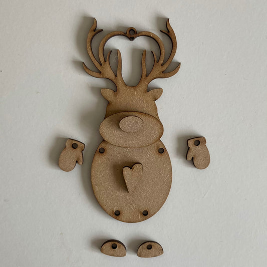 12.5cm Reindeer Dangly Decoration
