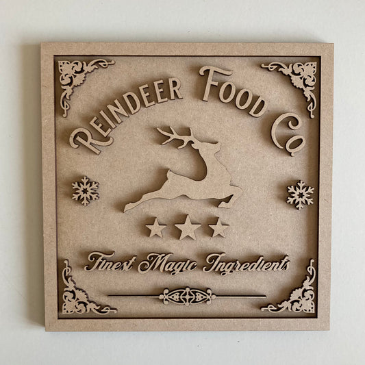19cm Reindeer Food Co Sign