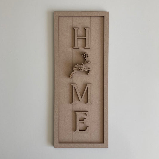 30cm Home - Reindeer Rectangle Sign